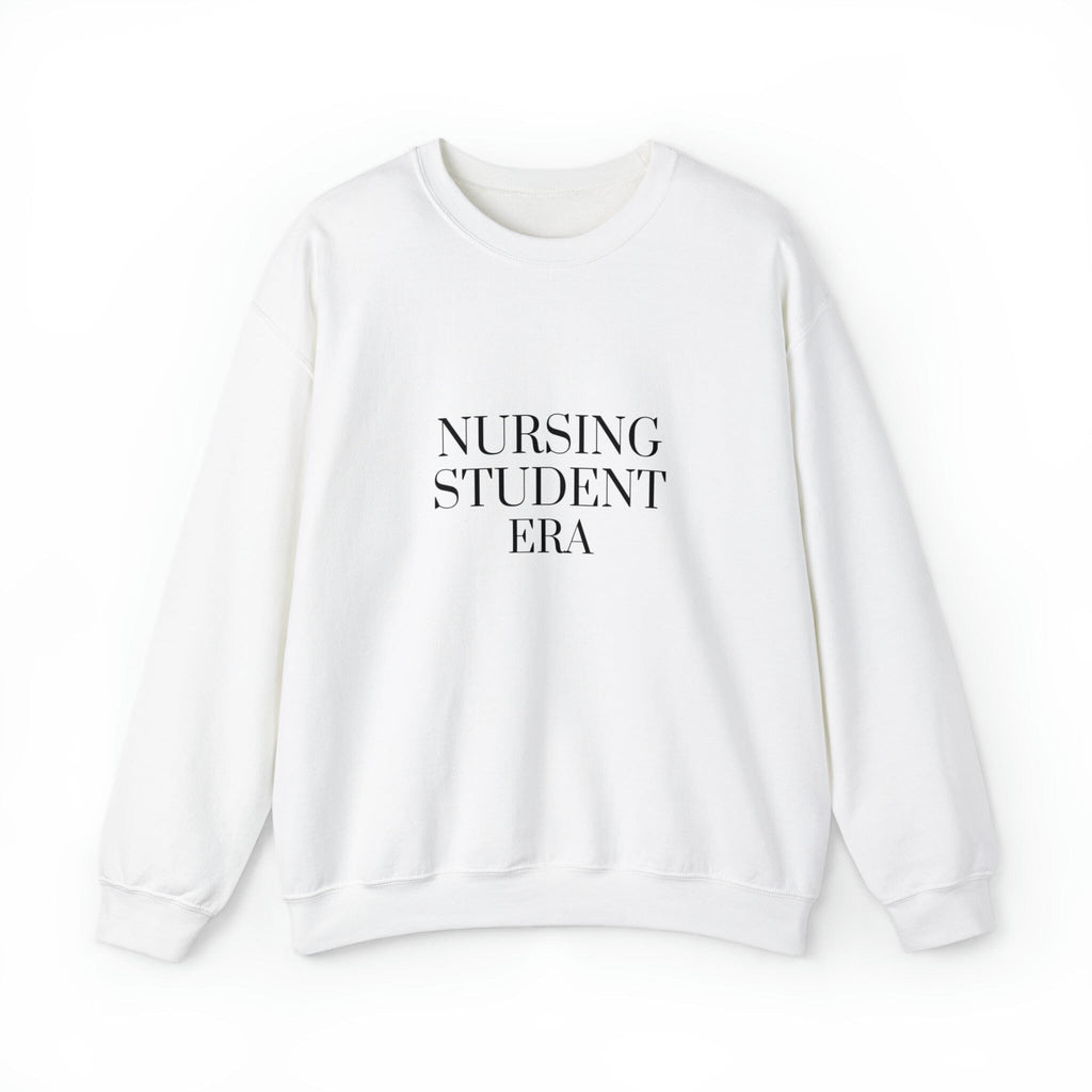 Nursing Student Era Crewneck Sweatshirt Sweatshirt Printify S White 