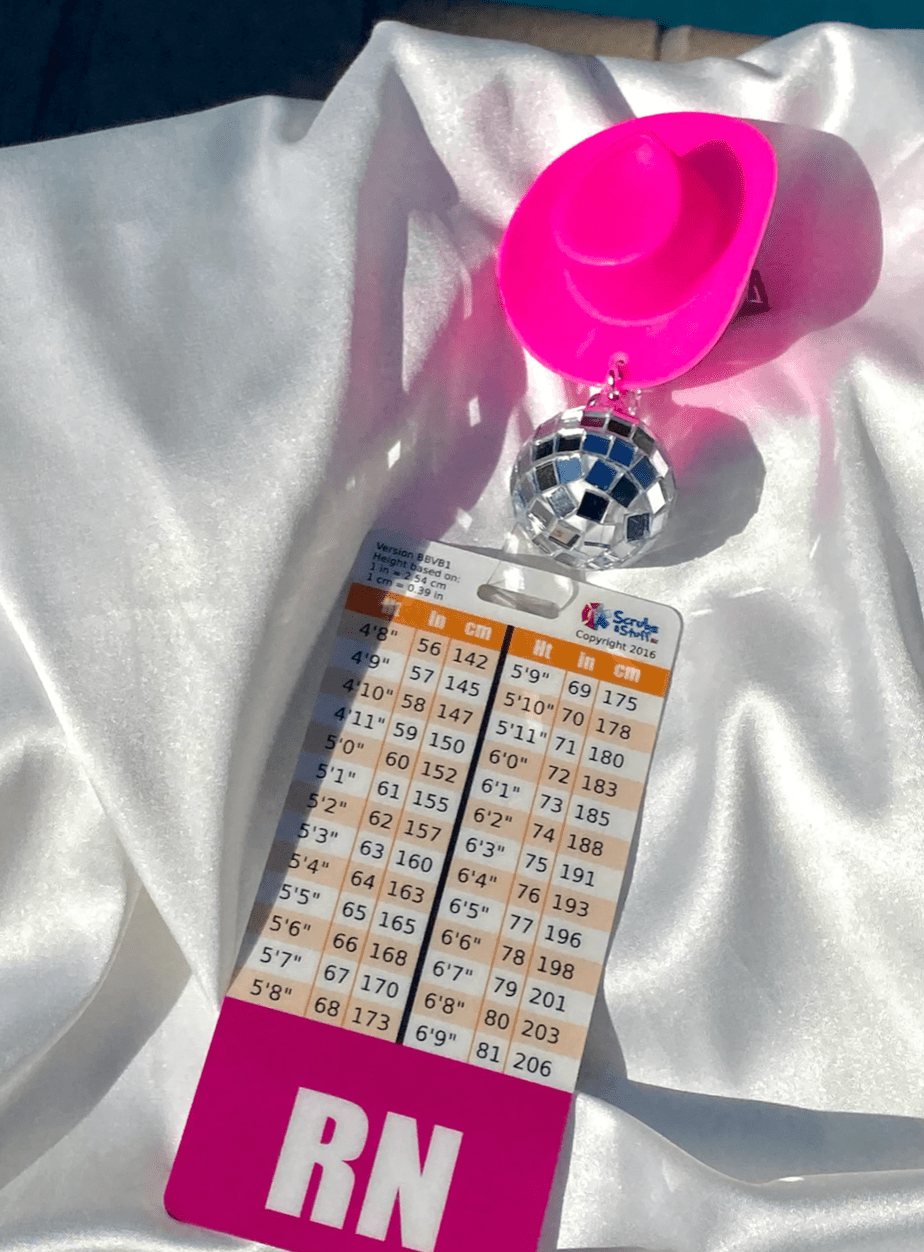 Disco Pink Cowboy Hat Nurse Health Care Worker Badge Reel l Disco Cowg –  Aesthetic Nursing Journals