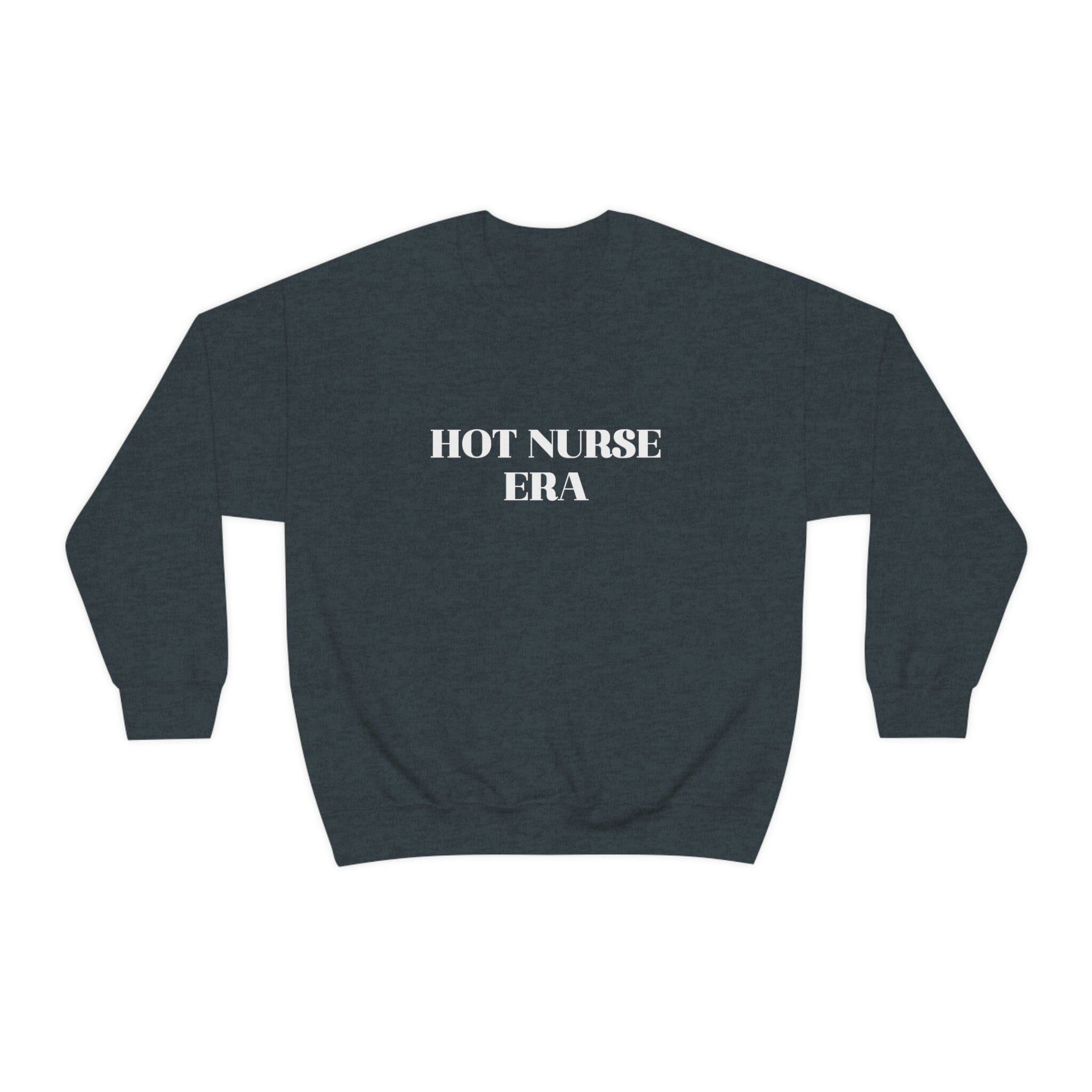 Hot Nurse Era Unisex Crewneck Sweatshirt Sweatshirt Printify S Dark Heather 