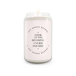 Look At You, Becoming a Nurse and Shit Scented Candle, 13.75oz Home Decor Printify Sea Breeze 13.75oz 