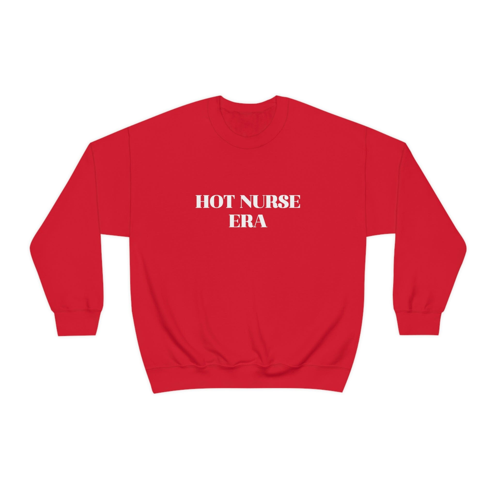 Hot Nurse Era Unisex Crewneck Sweatshirt Sweatshirt Printify S Red 