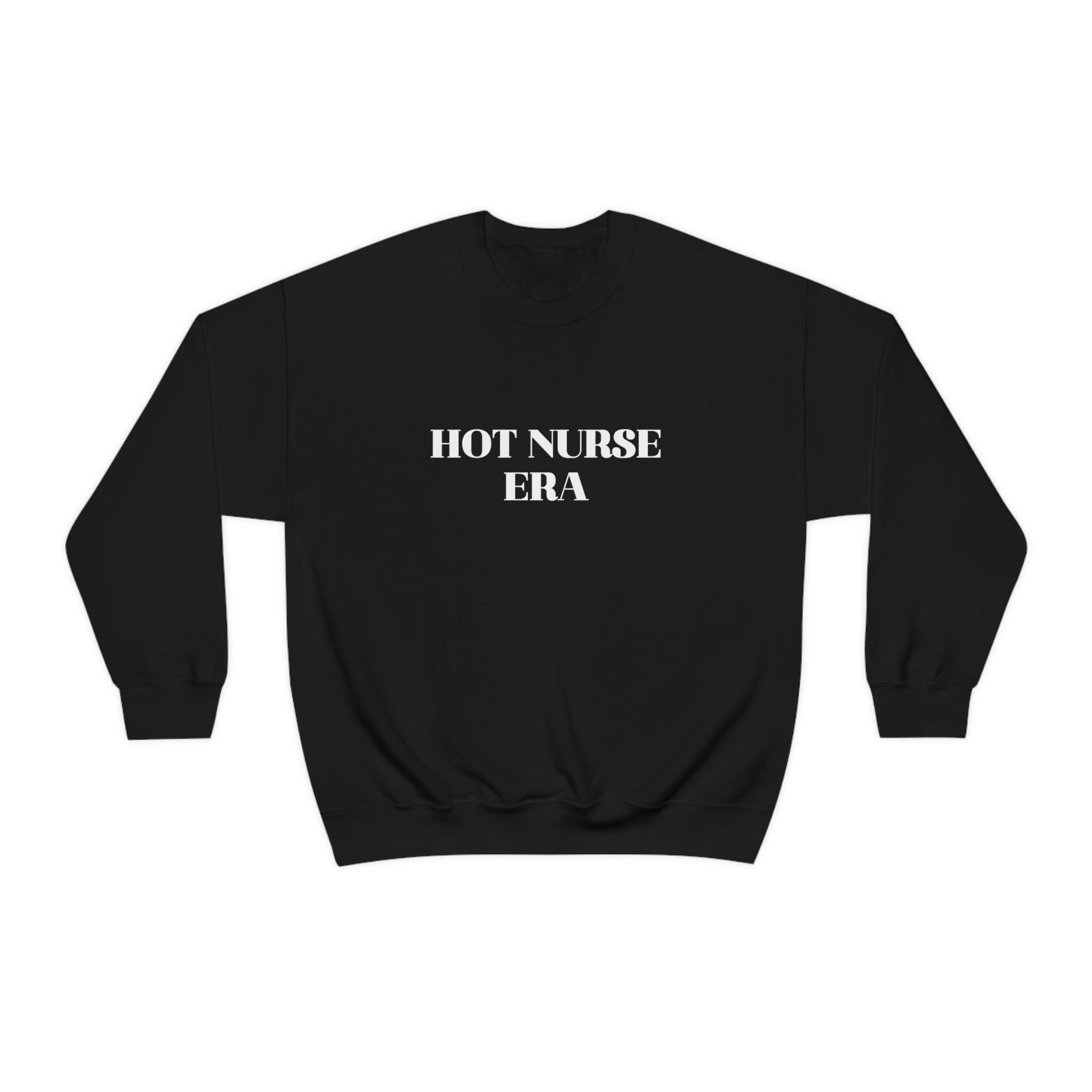 Hot Nurse Era Unisex Crewneck Sweatshirt Sweatshirt Printify S Black 