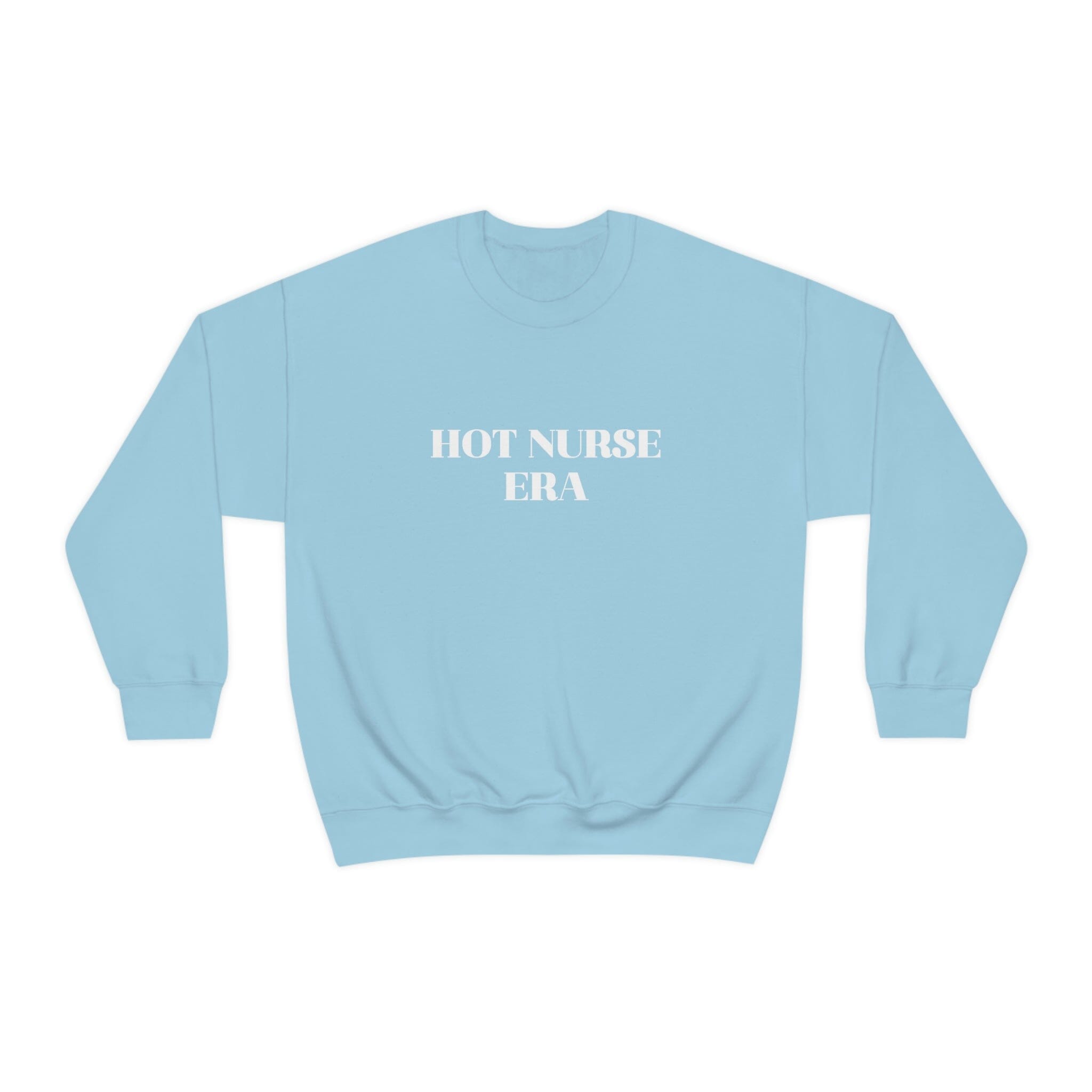 Hot Nurse Era Unisex Crewneck Sweatshirt Sweatshirt Printify S Light Blue 