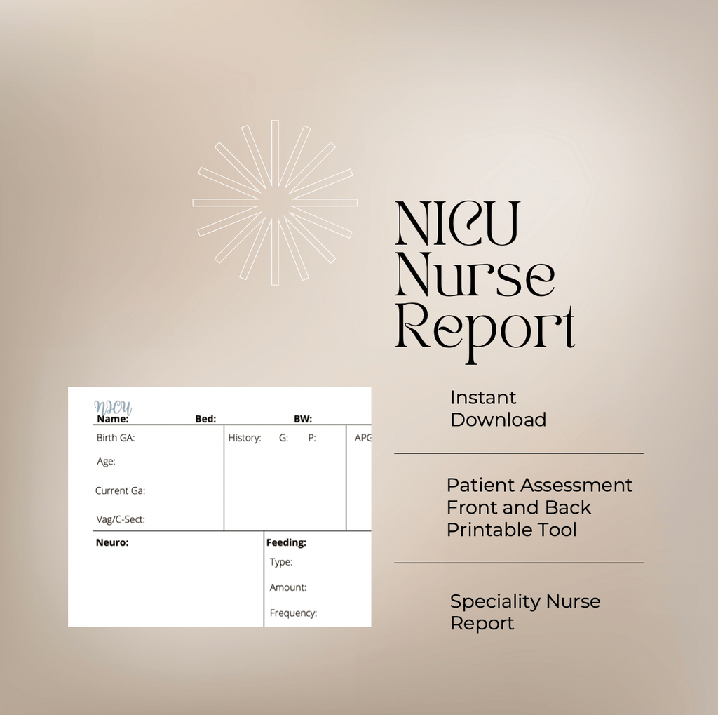 Digital Download NICU Nurse Report Template Aesthetic Nursing Journals 