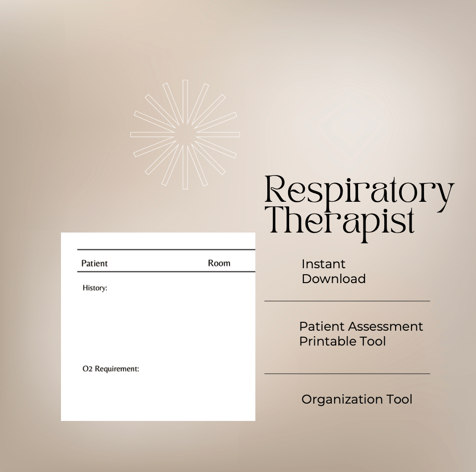 Digital Download Respiratory Therapist Template Digital Artwork Aesthetic Nursing Journals 