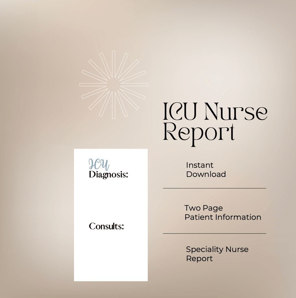 Digital Download ICU Nurse Report Template Digital Artwork Aesthetic Nursing Journals 