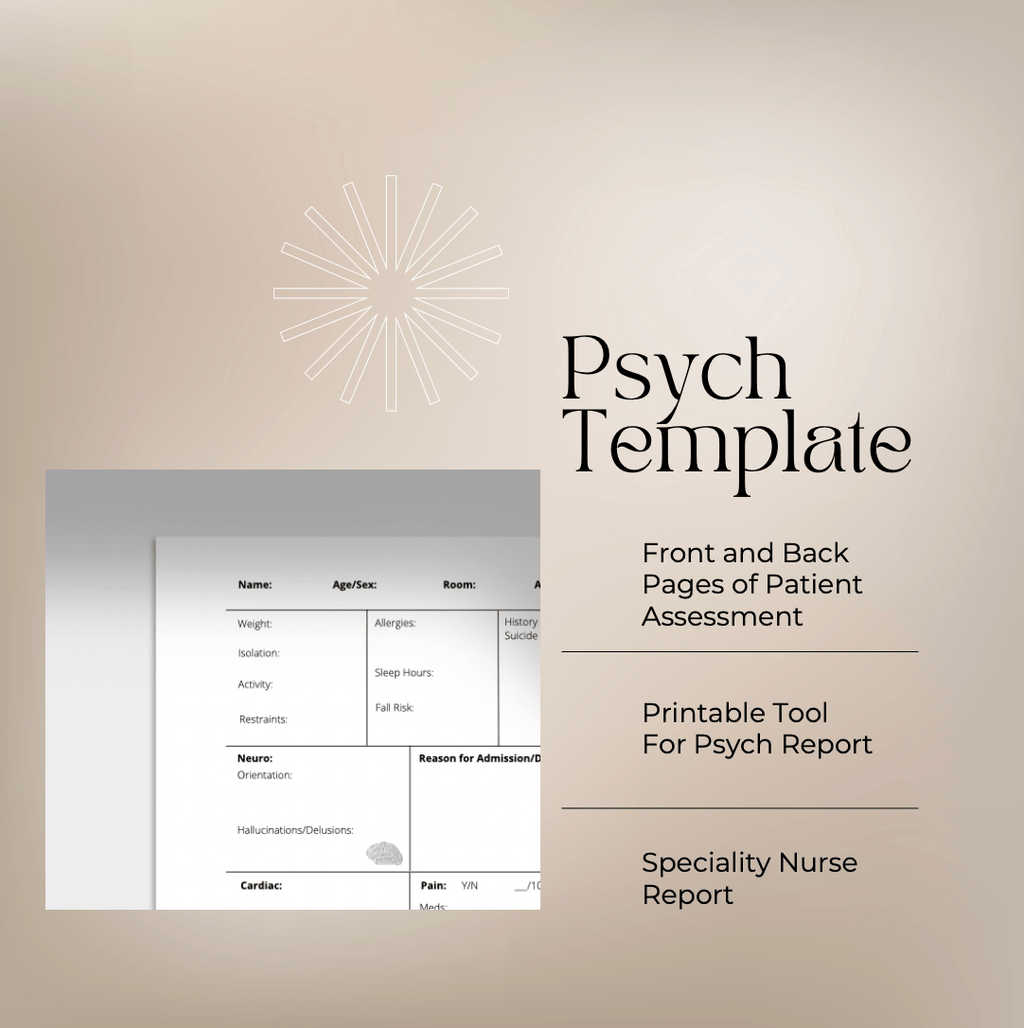 Digital Download Psych Mental Health Nurse Report Template Digital Artwork Aesthetic Nursing Journals 