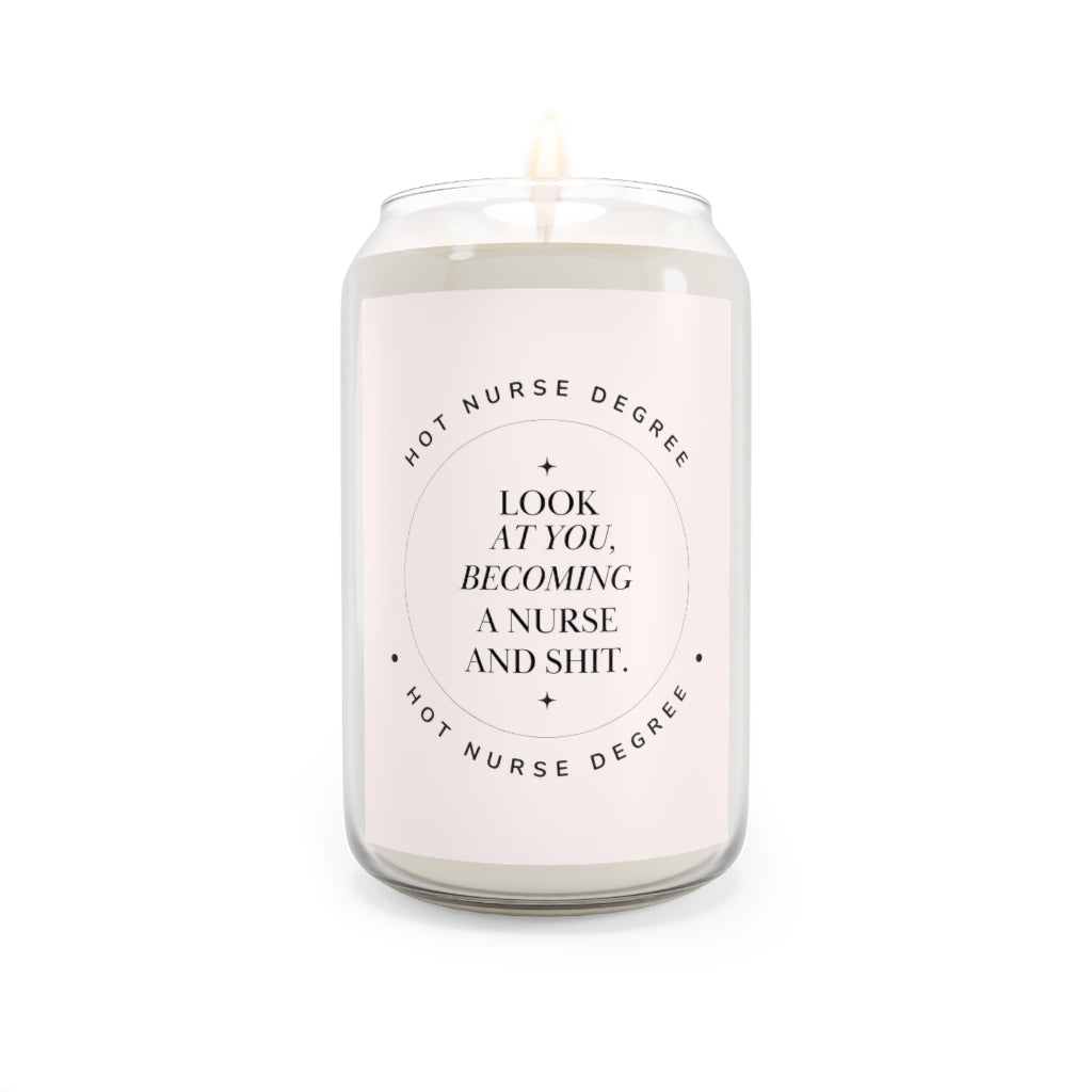 Look At You, Becoming a Nurse and Shit Scented Candle, 13.75oz Home Decor Printify Vanilla Bean 13.75oz 