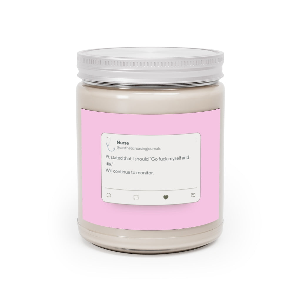 "Will Continue To Monitor" Scented Candles, 9oz Home Decor Printify Vanilla Bean One size 